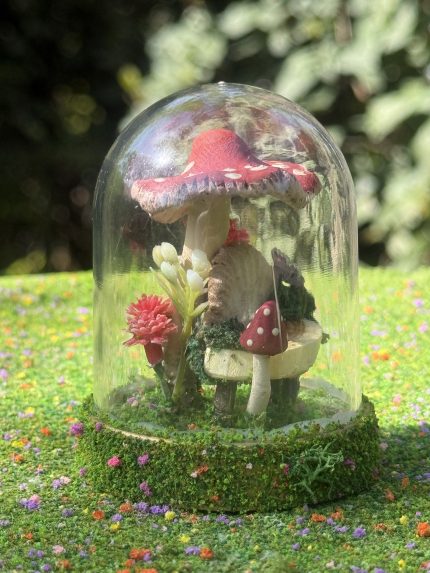Miniature Dome with Enchanted Mushroom Scene